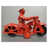 Hubley vintage cast iron toy motorcycle- 4'L,