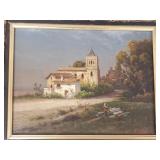 Ornately framed signed oil on canvas European