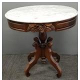 Antique style marble top table- 23'H 22'W