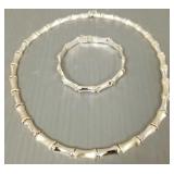 Sterling silver necklace & bracelet- 35g,