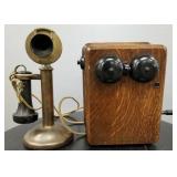 Antique Western Electric brass candlestick phone-