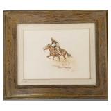 Signed Bill L Hill original watercolor painting-