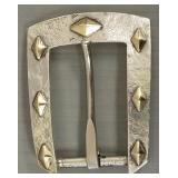 Sterling silver & 14K gold buckle signed Magnus