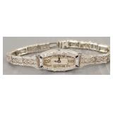 Vintage platinum & 14k white gold ladies Swiss
