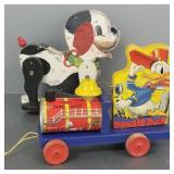 2 vintage Fisher Price wood & litho toys incl.