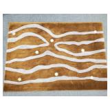Mod wool rug w/ metal disc accents 'Tanganica'-