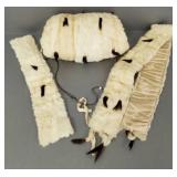 3 pcs vintage ermine fur incl muff