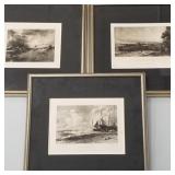 3 antique Constable engravings: Autumnal Sun Set,