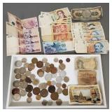 Group foreign coins & currency