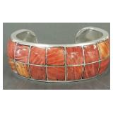 Signed sterling silver cuff bracelets s/w spiny