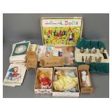 Gp vintage dolls, Dionne Quint, spoons,