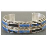 D. Johnson signed Southwest sterling silver cuff