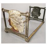 Antique Native American motif expanding book rack-
