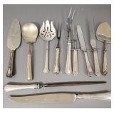 10 sterling silver & one 830 silver hollow handled