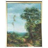 Signed oil painting on canvas- landscape with