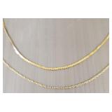 2 pcs 14k gold jewelry- 1.3g total, 18' chain &