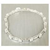 14k white gold bracelet s/w Diamonique CZs- 6.5g,