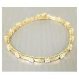 14k gold bracelet s/w Diamonique CZs- 6.5g,