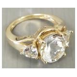 10k gold & prasiolite? ring designer STS- 4.3g,