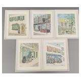 5 vintage signed Pamela Plant paintings-