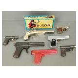 5 vintage cap/ squirt guns incl Hubley Pirate w/