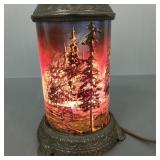 Vintage forest fire motion lamp- 8'H