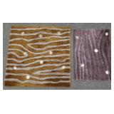 2 mod wool rugs w/ metal disc accents 'Tanganica'-