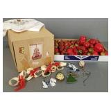 Group Christmas decor incl wooden pyramid,