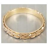 Vintage 10k gold floral design band- 2.1g, sz 8.5