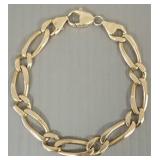 14K gold heavy link men's bracelet- 35.7g; 8 1/2'L