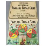 Lindstom's tin litho airplane target game #395-