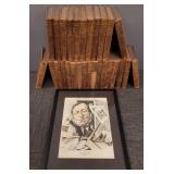 Group vintage leather bound Encyclopedia