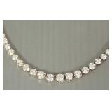 Sterling silver & graduated cz necklace- 25.5g-