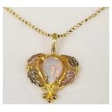 10k Black Hills gold pendant s/w opal- 2.2g on