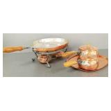 5 pcs hand hammered Swiss copper cookware-