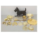 Group metal items incl English brass & iron boot