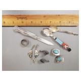 Group sterling silver, coin silver, etc articles-