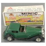 Vintage Minic tin wind-up town couple w/ box- 5'L