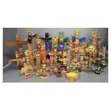 Collection vintage wooden, etc totem poles- 35 pcs