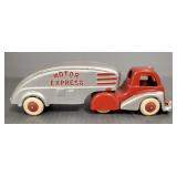 Hubley vintage silver Motor Express semi-truck-
