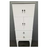 Multi-drawer fold out jewelry chest w/ lift top-
