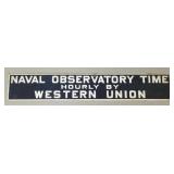 Vintage Naval Observatory Western Union sign-