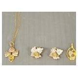 Gp 10k Black Hills gold: 2 pendants,