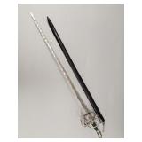 Hand forged sword with leather scabbard- 43'L