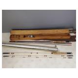 2 vitnage fiberglass fly rods- Herters, etc. & an