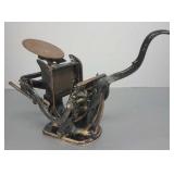 Small antique iron business card printing press-
