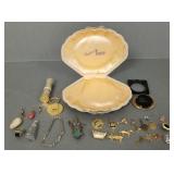 Small gp jewerly & charms- some sterling, 1-10K