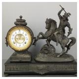 Ansonia figural statue clock- 18'H 18 1/2'W
