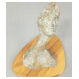 Signed Laura Ballis bronze wall mounted bust