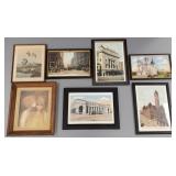 7 framed prints incl Minneapolis/ St. Paul